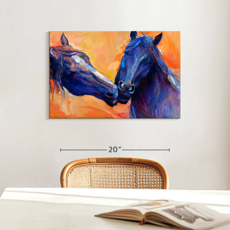 Brampt Blue Horses, 16" H x 24" W