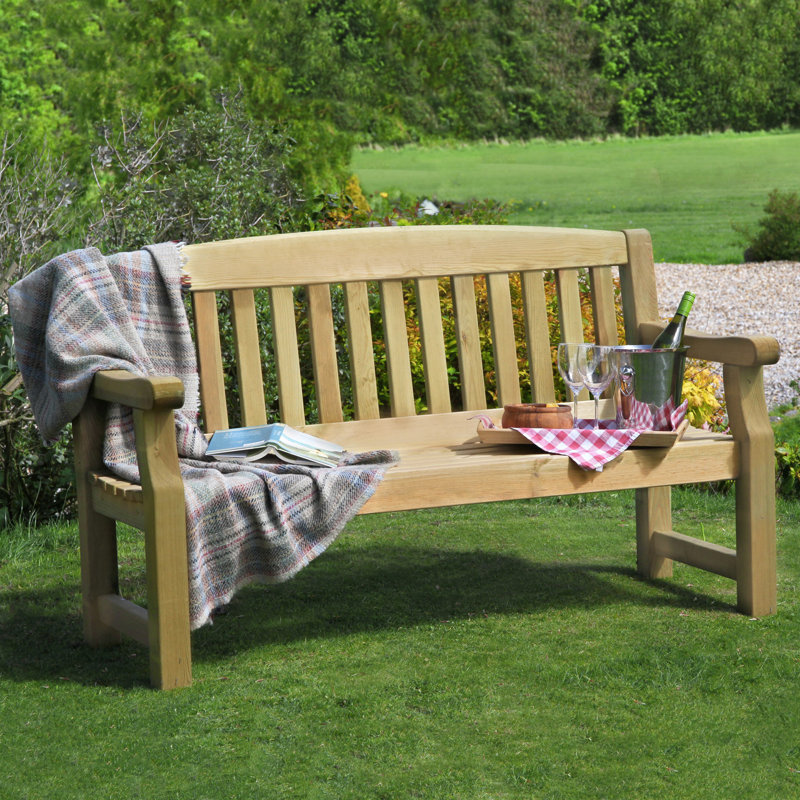 Gosnold Solid Wood Outdoor Bench, H93.5 x W153 x D65.5cm