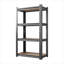 Fabrication en bois aggloméré et en métal à 4 niveaux avec tablette noire et rangement réglable 23,62 x 11,81 x 45,66 pouces pour le rangement à la maison