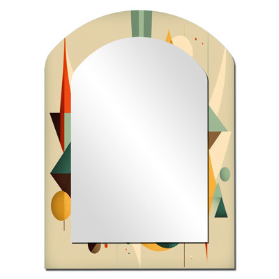 Miroir arqué moderne Mid-Century rétro III - Mid-Century, miroir mural asymétrique bleu