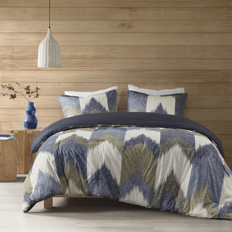 Édredon en coton bleu marine - double / grand, rembourré, imprimé, 2 taies décoratives assorties pour un voyage relaxant Mini marine, double / grand, imprimé, rembourrage, cachette