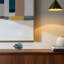 Hérisson décoratif décoratif en pierre et en métal pour bureau à domicile - bleu