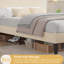 Structure de lit simple avec lumière DEL et station de charge, lit plateforme avec tête de lit tapissier, aucun sommier requis-1423324262-1423324257