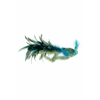 Ornement figurine suspendu en forme de plumes sur peacock