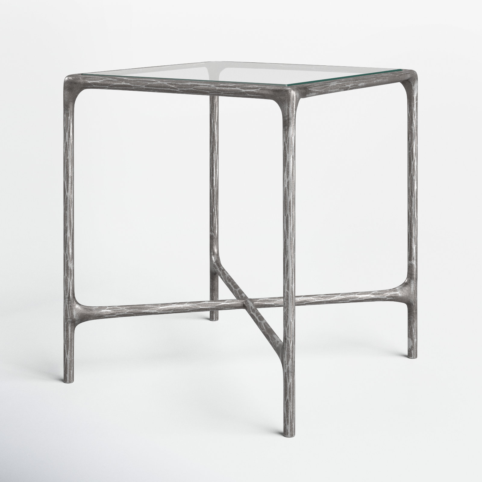 Evelynn End Table, Brass, Clear