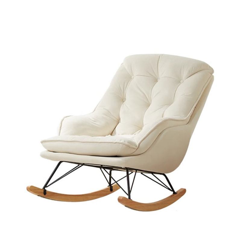 Chaise berçante de salon Nordic, Blanc cassé