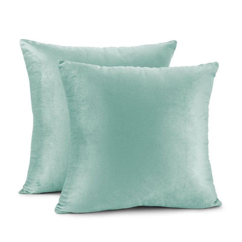 Housse de coussin décoratif en velours , Turquoise, 24" X 24"