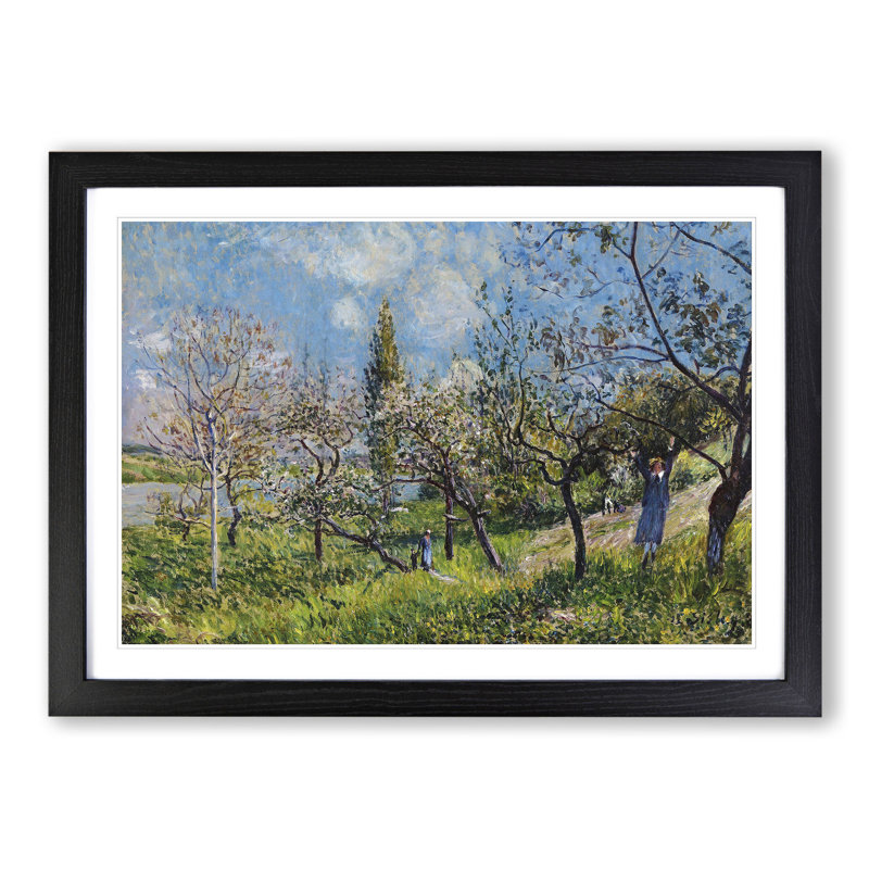 Orchard in Spring by Alfred Sisley - Framed Print, 36cm H x 48cm W x 2cm D, Black Framed