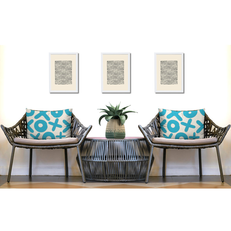 Oreiller intérieur / extérieur 2 ensembles Ohi, 25 x 18, Turquoise