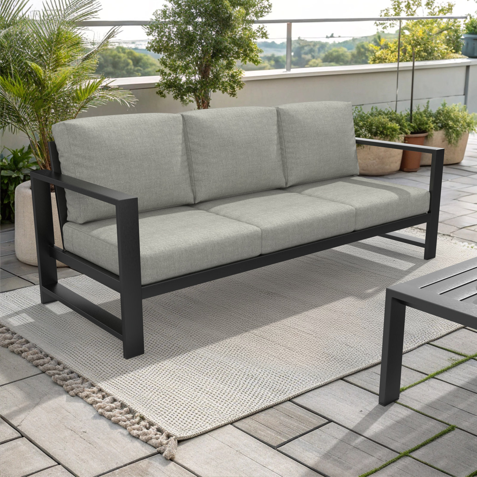 Dulcie 80" Sunbrella® Patio Sofa, Canvas Granite Sunbrella® Canvas