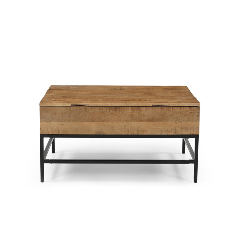 Table basse à plateau relevable, Bois naturel