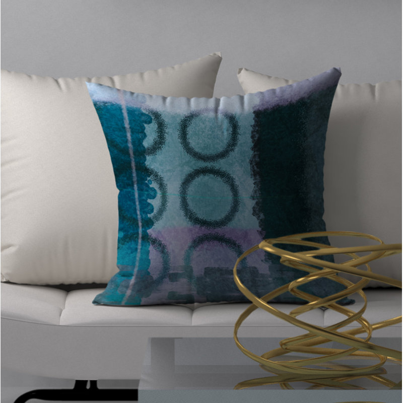 Coussin décoratif abstraite, 18" x 18"