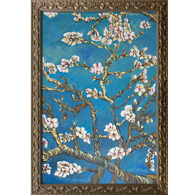 « amande florales » par vincent van gogh-picture cadre, reproduction d’art sur toile, Doré élégant