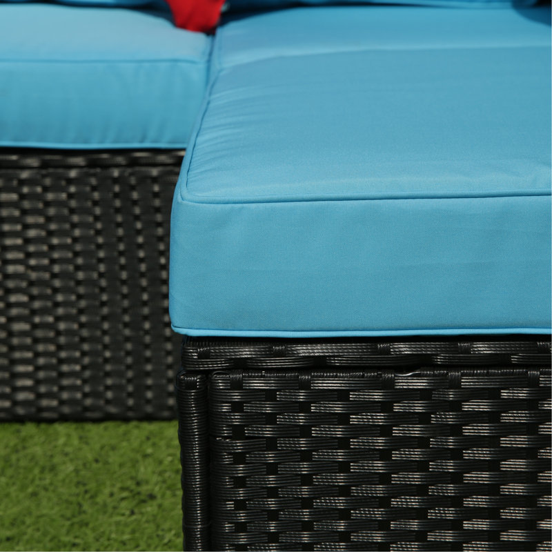 Ensemble de canapé modulaire en U 5 pièces avec coussins 5 pièces, Noir