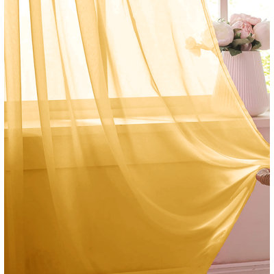 Ensemble de rideaux transparents avec passe-tringle 84 po (2 panneaux)