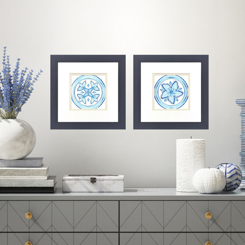 «Blue Textiles II», art encadré