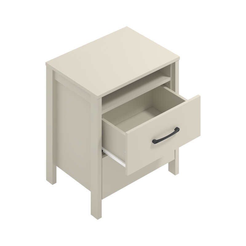  Allysyn 22.7" 2 Drawer Nightstand, Amber Walnut, Set of 2