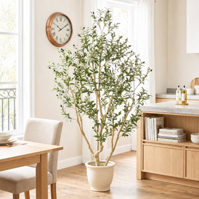 Faux olivier 7 pi en pot, plantes olive artificielles pour la maison et le bureau