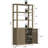 Cesiro 6-Tier Bookcase With 2 Fluted Doors And Adjustable Shelves-716303383