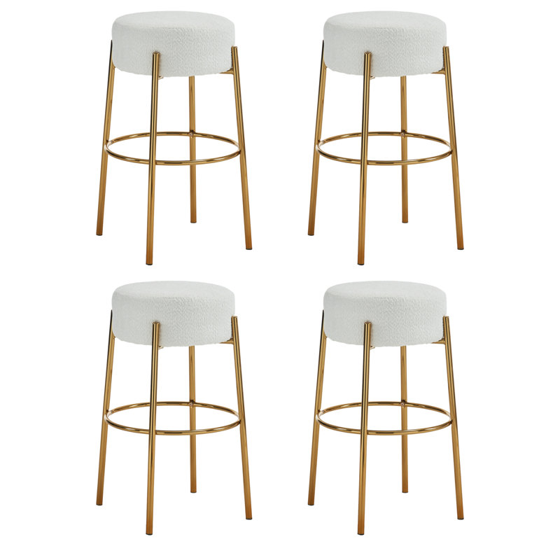 Tabouret de bar Kynlee, 4, Blanc, Tabouret de bar (siège d'une hauteur de 30 po)