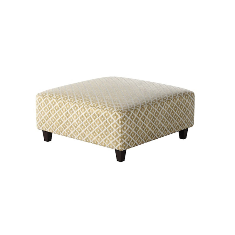 Aurora Geometric Cocktail Ottoman, Owen Straw Revolution Performance Fabrics