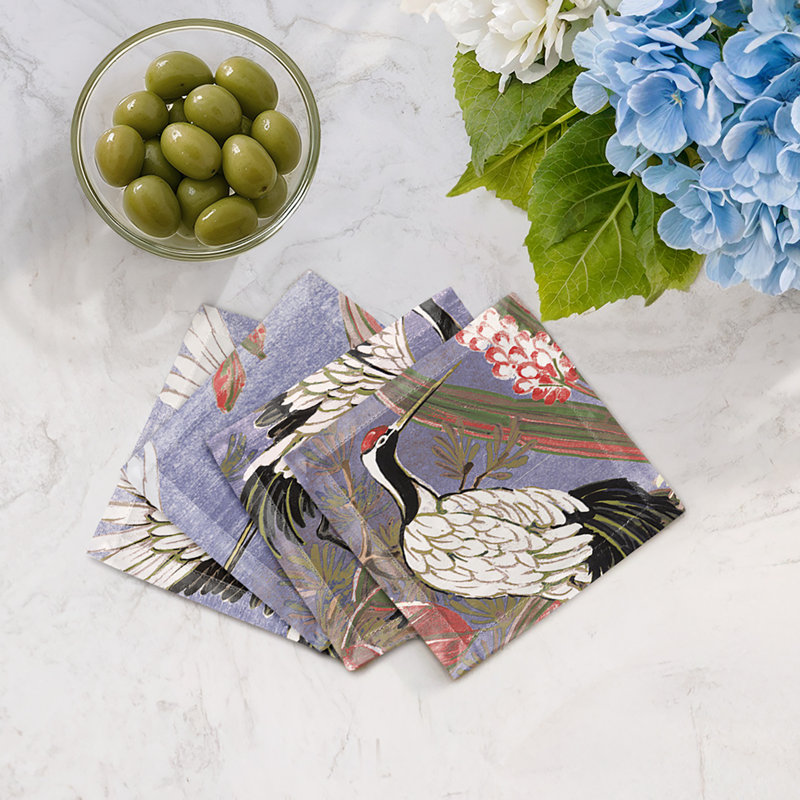 Summer Palace Cotton Sateen Cocktail Napkins, Ducal