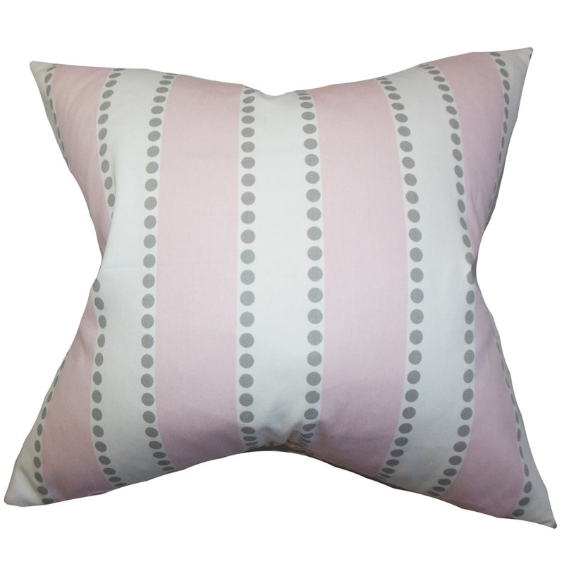 Odienne Stripe Cotton Throw Pillow, Pink, 22" H x 22" W