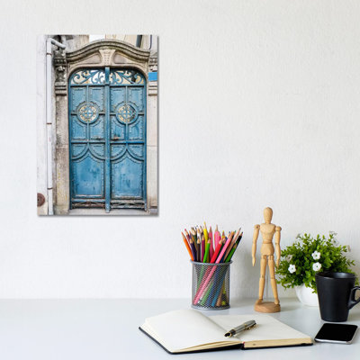 A Unique Metal Door On A Home In The Streets, Aveiro, Portugal by Julie Eggers - Wrapped Canvas Gallery-Wrapped Canvas Giclée