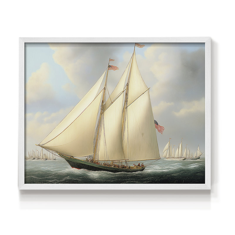 Série nautique-Cxxi - impression encadrée - réarmable, H 22 po x l 28 po, Blanc