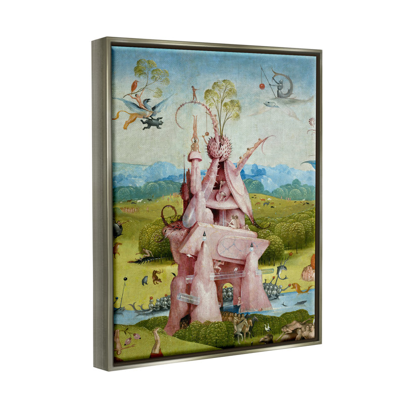 " Garden of Earthly Delights Left Panel Detail " by Hieronymus Bosch Oil Painting, 31" H x 25" W x 1.7" D