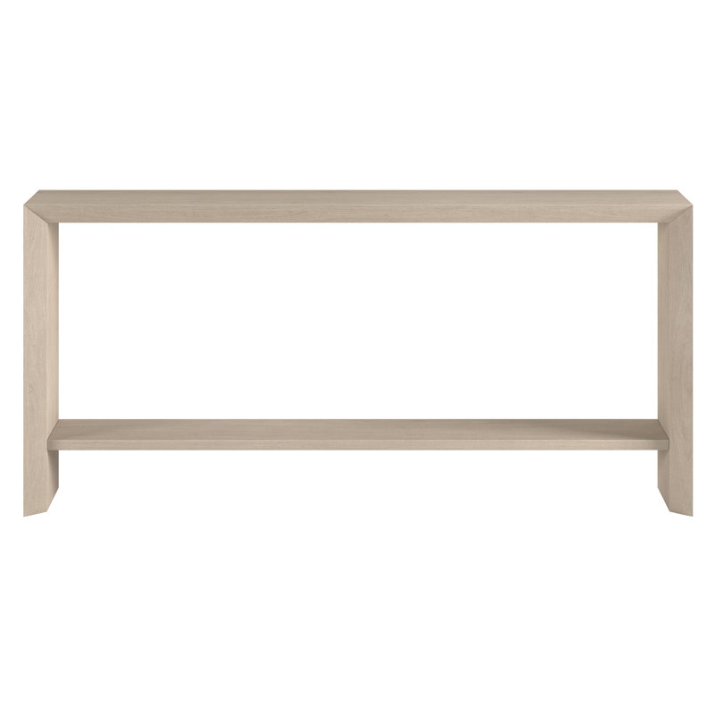 Osman Rectangular Console Table in Antiqued Grey Oak, 30" H x 64" W x 11.63" D, White