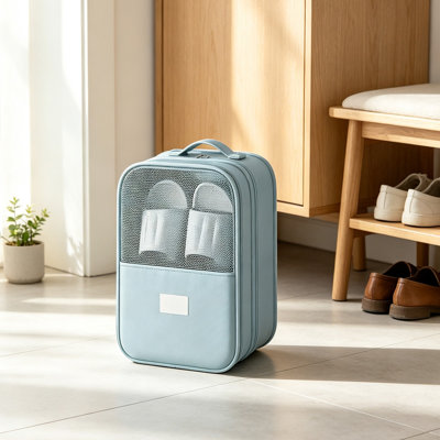 Sac en tissu, étui de rangement portatif pour chaussures de voyage, sac organisateur de chaussures à plusieurs compartiments avec poignée pour le rangement dans les placards de voyage