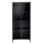 Union Tall Curio Cabinet In Black Iron & Clear Glass
