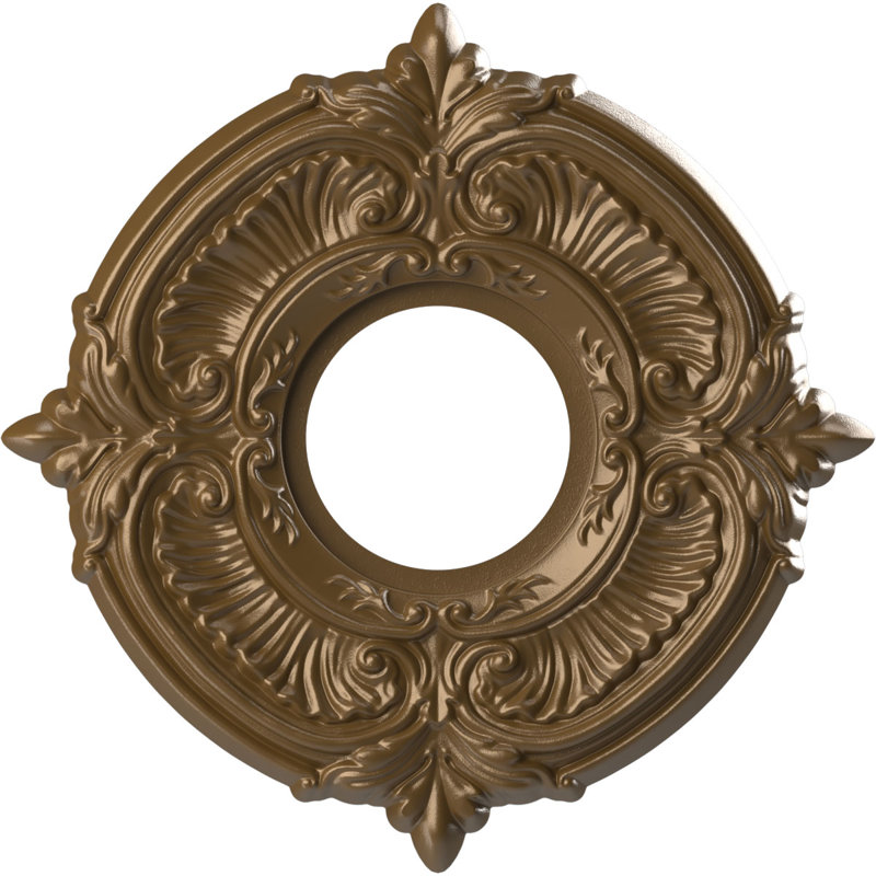 Attica Thermoformed PVC Ceiling Medallion, Metallic Champagne Bronze, 13" H x 13" W x 0.75" D