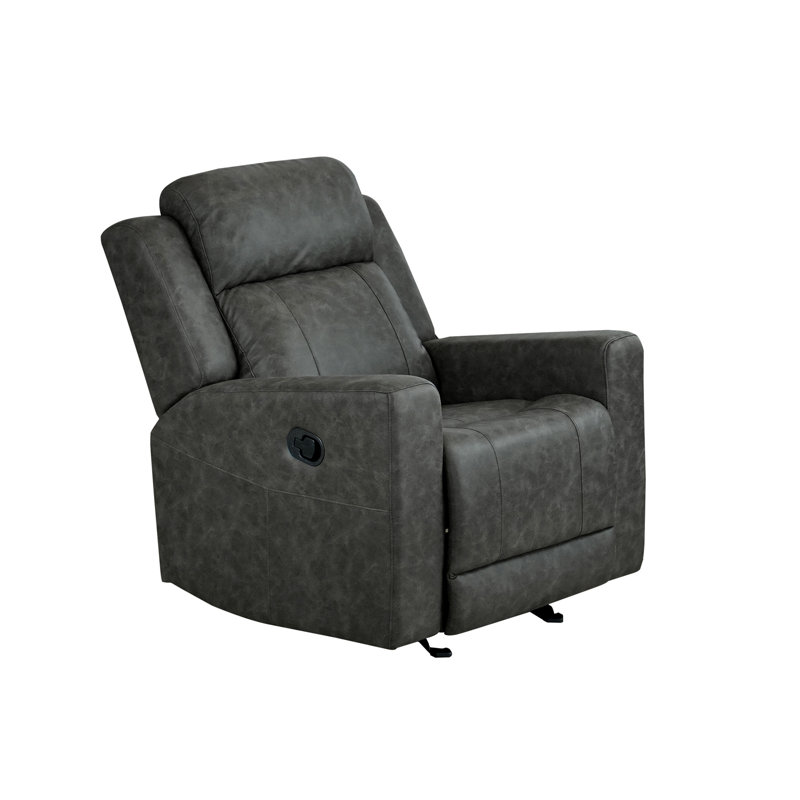 Fauteuil oscillant inclinable, microfibre polie gris anthracite, Charcoal