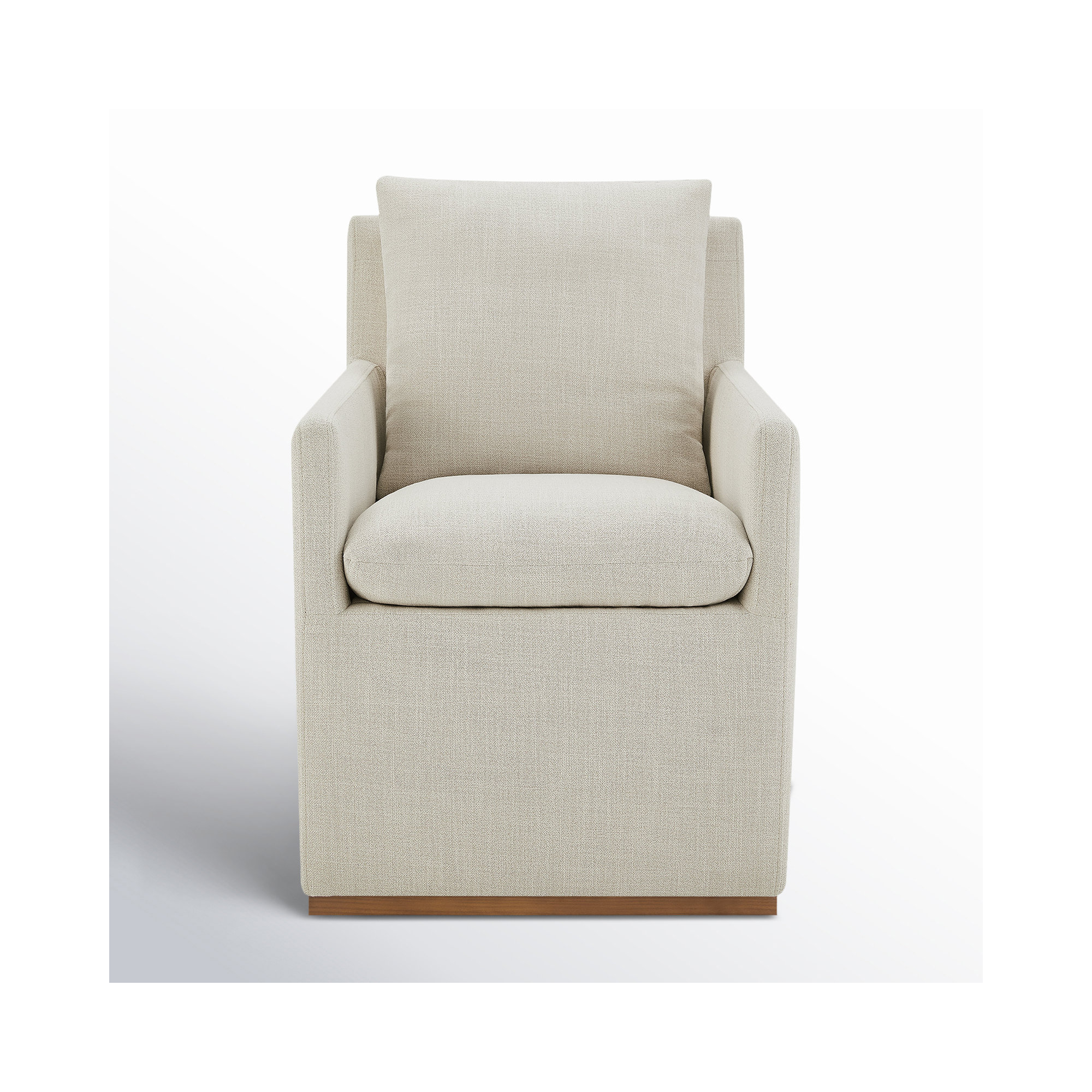 Bobbi Upholstered Dining Arm Chair, Effie Linen Performance Linen