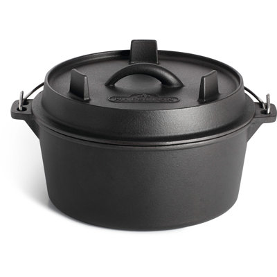 Grill Accessories  Cast Iron Dutch Oven -  - Black, 3.7 Liter, With Lid, Handles, Use on Gas or Charcoal - Napoleon 56062