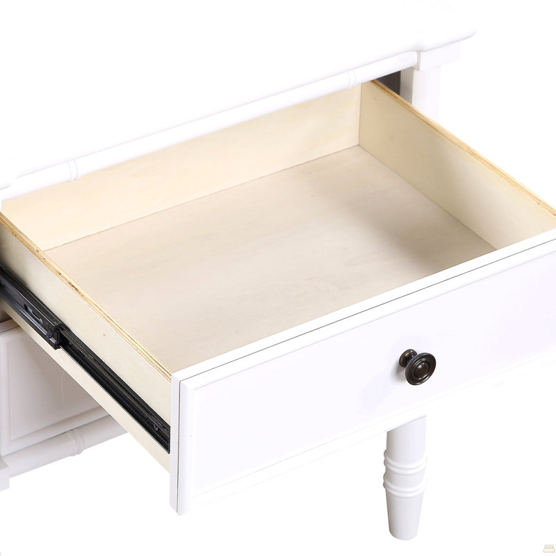 Emmett 2 Drawer Nightstand - White, White