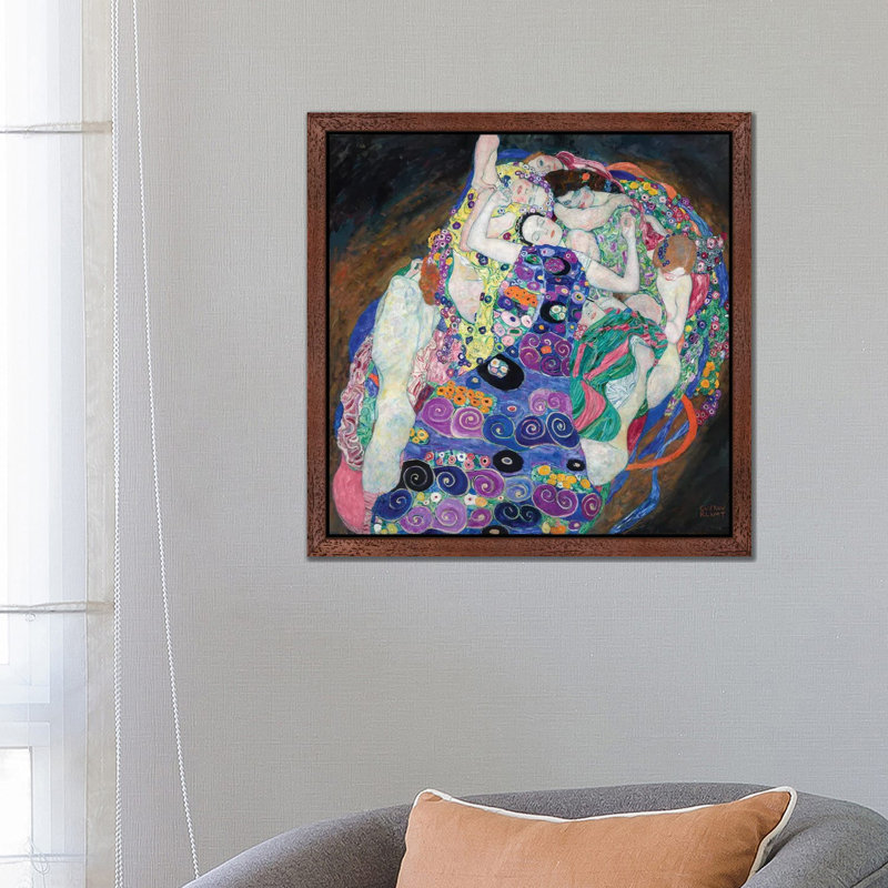 The Virgin, 1913 by Gustav Klimt - Floater Frame Painting on Canvas, 66.04 cm H x 66.04 cm W, Brown