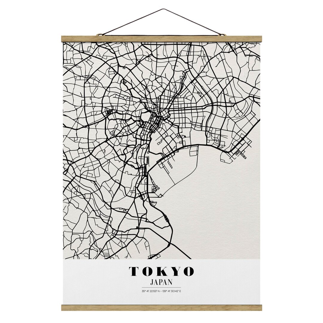 Grafikdruck Tokyo Stadtplan - Klassisch