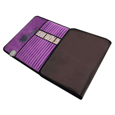 Tapis chauffant en cristal naturel à rayures violettes, coussin chauffant pour tout le corps en pierres précieuses pour la méditation, le spa à domicile et la relaxation dans la chambre