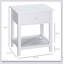 Table de bout moderne à 2 niveaux avec tiroir et tablette de rangement, table d'appoint élégante pour la chambre à coucher et le salon