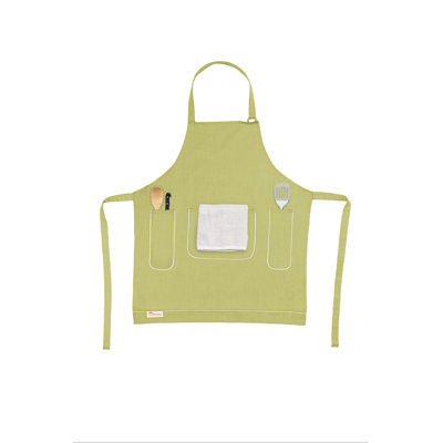 Tablier Sunbrella par Gracie Oaks 24 po x 28 po, avec sangle de cou réglable de 23 po, avec poches, résistant aux taches