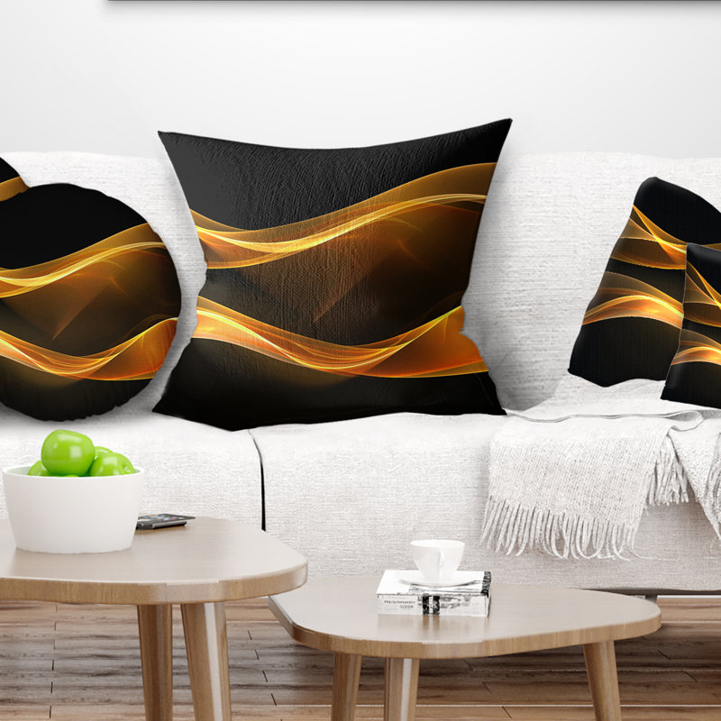 Vagues droites roses - coussin imprimé abstrait, 18 po x 18 po, Carré