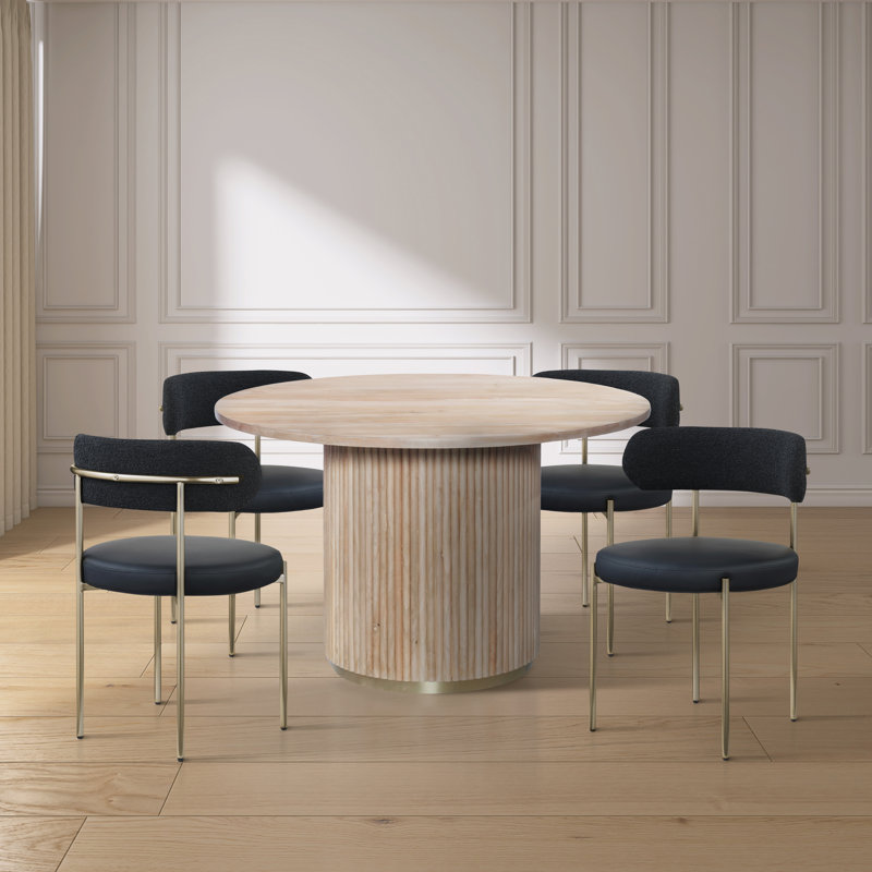 Ensemble de table de salle à manger Meridian Furniture Creekmore + 4 chaises, Noir