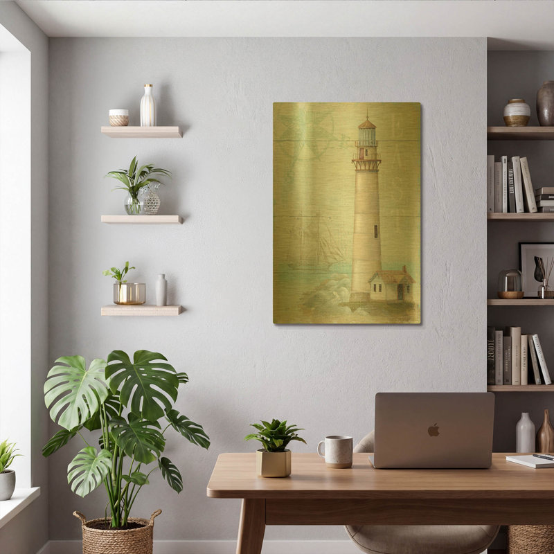 «East Coastal Light» par Daphne Brissonnet, art mural en métal doré, 24 po x 36 po, 24"x36"