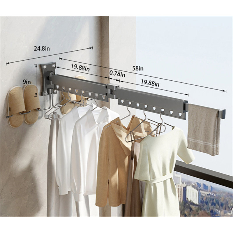 Spacemaster Pro Retractable Folding Clothes Rack