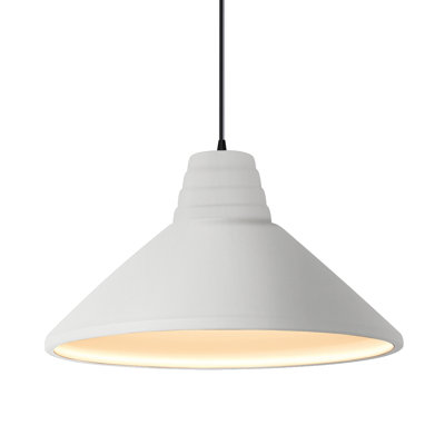 Radiance - Ziggurat Pendant - Bisque - Matte Black - Black Cord - Replaceable Bulb