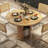5-piece Round Pedestal Dining Set With Cane Back Cantilever Chairs-1334476124