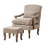 Chaise d'appoint moderne rembourrée avec repose-pieds et pieds tournés en bois-554792873